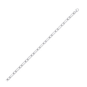 Silver Plate Diamond Cut Paper Link Necklace