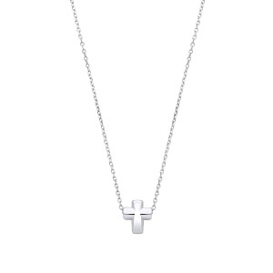 Silver Plain Cross Pendant Necklace