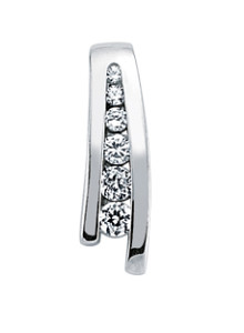 925 Sterling Silver Cubic Zirconia Bar Pendant