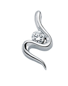 925 Sterling Silver Cubic Zirconia Twirl Pendant