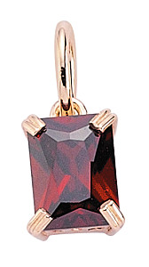 SMOKY CZ PENDANT - PINK GOLD PLATING