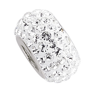 925 Sterling Silver White Crystal Ball Pendant