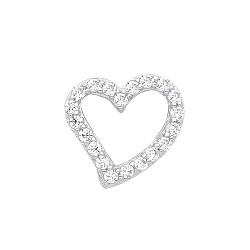 925 Sterling Silver CZ Clawset Heart Pendant