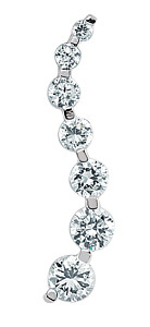 925 Sterling Silver Cubic Zirconia Wave Drop Pendant