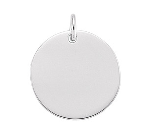 925 Sterling Silver 15mm Round Dog Tag Pendant
