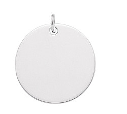 925 Sterling Silver 25mm Round Dog Tag Pendant