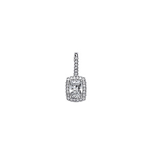 925 Sterling Silver CZ Fancy Pendant Drop