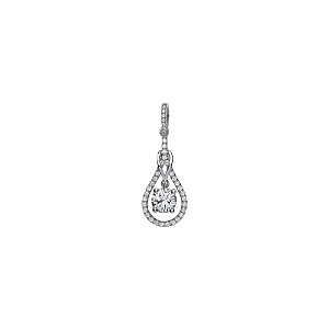 925 Sterling Silver CZ Fancy Drop Pendant