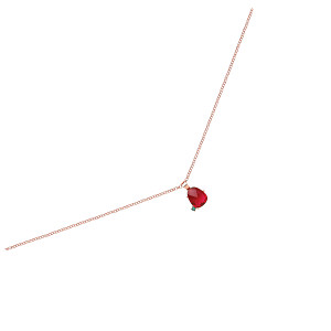 ROSE PLATED 925 Sterling Silver RUBY COCKTAIL PENDANT W/CHAIN