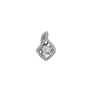 925 Sterling Silver CZ Floating Solitaire Stone Fancy Pendant