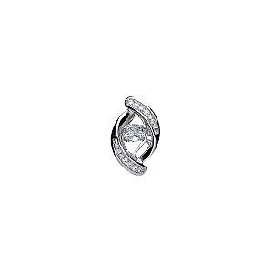 925 Sterling Silver CZ Floating Solitaire Stone Fancy Pendant