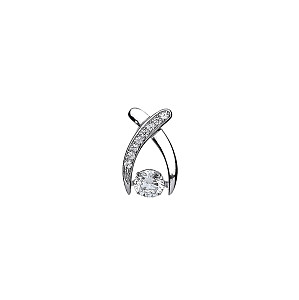 925 Sterling Silver CZ Dancing Floating Solitaire Kiss Pendant