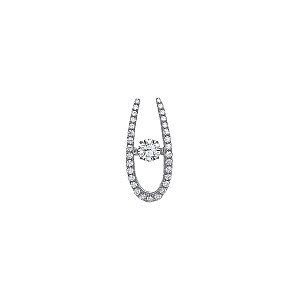 925 Sterling Silver CZ Floating Solitaire Stone Pendant