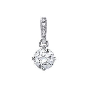 925 Sterling Silver Swarovski Stone Round Claw Set Pendant