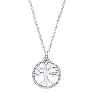 925 Sterling Silver CZ Tree Of Life Pendant with Chain