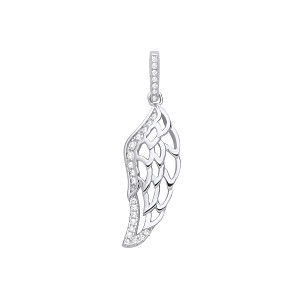 925 Sterling Silver CZ Cutout Leaf Pendant