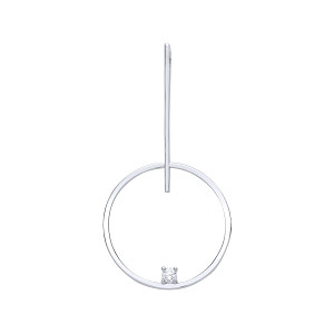925 Sterling Silver Fancy Round & Line Detail Pendant With Single Stone