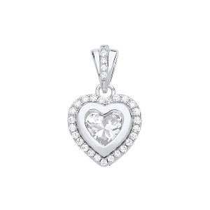 Gold Plated CZ Heart Fancy Pendant