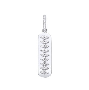 Silver CZ Claw Set Bar Pendant