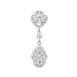 Silver CZ Fancy Tear Drop Pendant