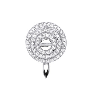 Silver CZ Micro Pave Set Screw Pendant