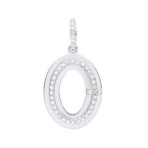 Rose Gold Plated CZ Oval Fancy Pendant