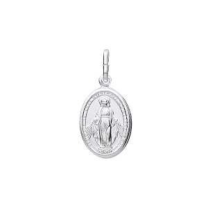 Silver Plated Oval St Christopher Pendant