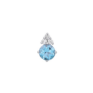 925 Sterling Silver Swiss Blue Topaz & CZ Fancy Pendant