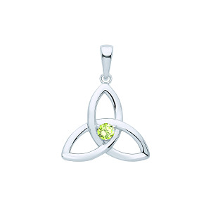 Silver Peridot Celtic Trinity Knot Pendant