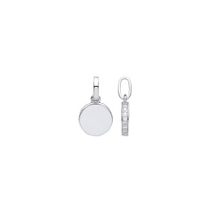 Silver Disc Pendant With CZ Edge