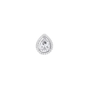 Silver CZ Fancy Pear Drop Pendant