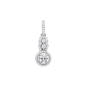 Silver CZ Fancy Drop Pendant