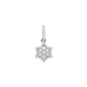 Silver CZ Fancy Star Pendant