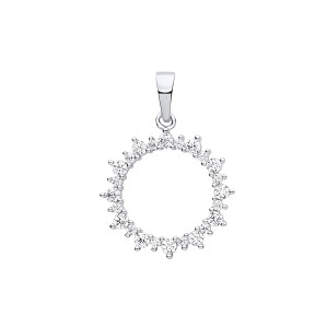 Silver CZ Fancy Circle Pendant