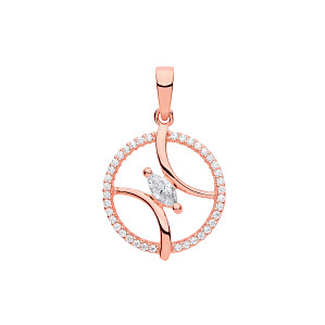 Rose Gold Plated CZ Fancy Circe Pendant