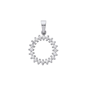 Silver CZ Circle Pendant