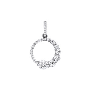 Silver CZ Circle Pendant