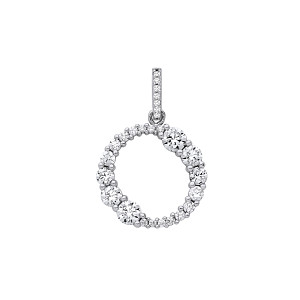 Silver CZ Circle Pendant