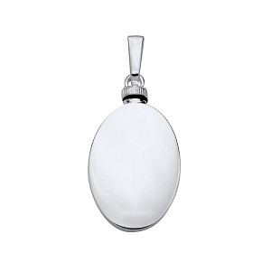 Silver Oval Cremation Urn Pendant