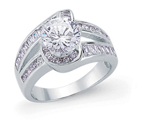 925 Sterling Silver Cubic Zirconia Dress Ring