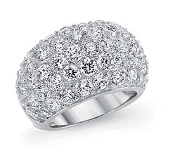 925 Sterling Silver Cubic Zirconia Dome Ring