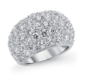 925 Sterling Silver Cubic Zirconia Dome Ring