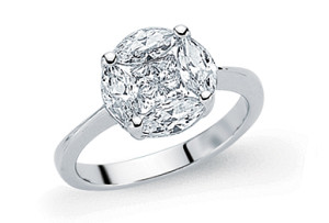 925 Sterling Silver Round CZ Cluster Fashion Ring