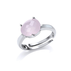 925 Sterling Silver RH Pink Quartz Cocktail Ring