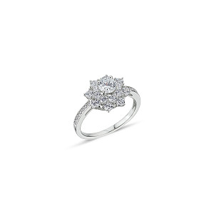 925 Sterling Silver Ladies CZ Cluster Flower Ring