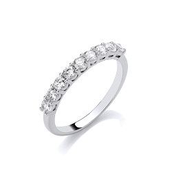 Silver CZ Half Eternity Ring