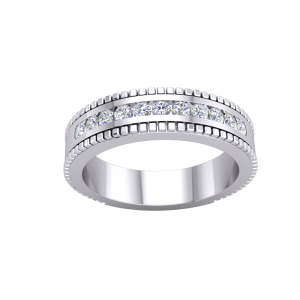 Silver CZ Vintage Design Half Eternity Ring