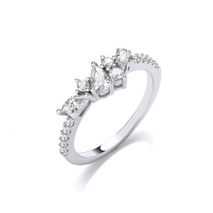 Silver CZ Fancy Ring