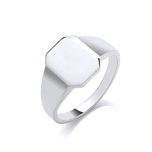 925 Sterling Silver Rectangle Signet Ring