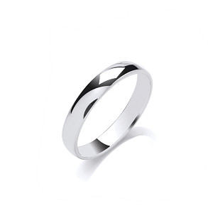 925 Sterling Silver Ladies 4mm Court Shape Wedding Band